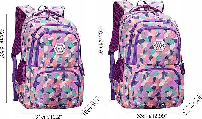 City hiking backpack school roomy geometric print Brand no brand