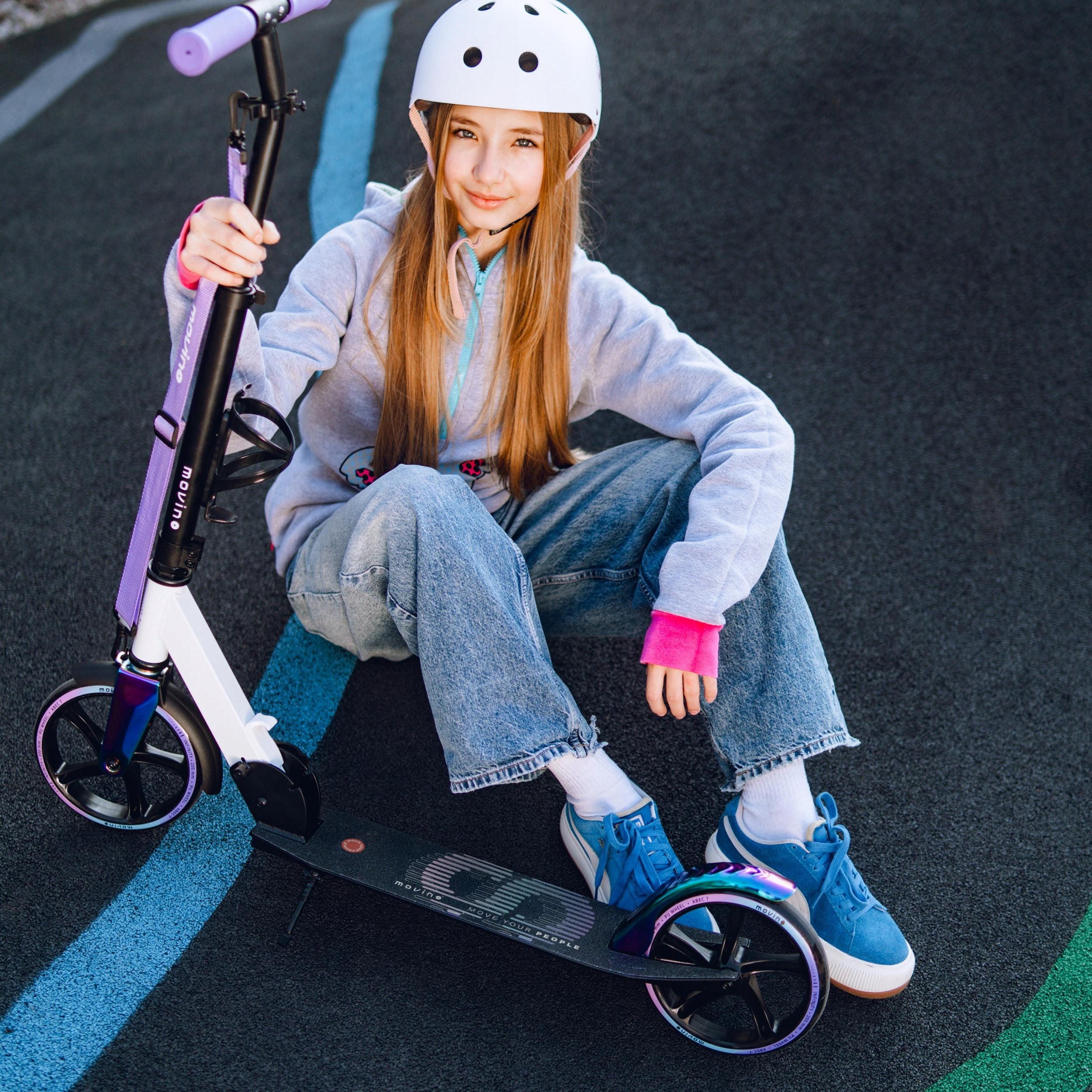 City scooter MOVINO INFINITY neochrome for children folding large Manufacturer code MOV-IF-NCH