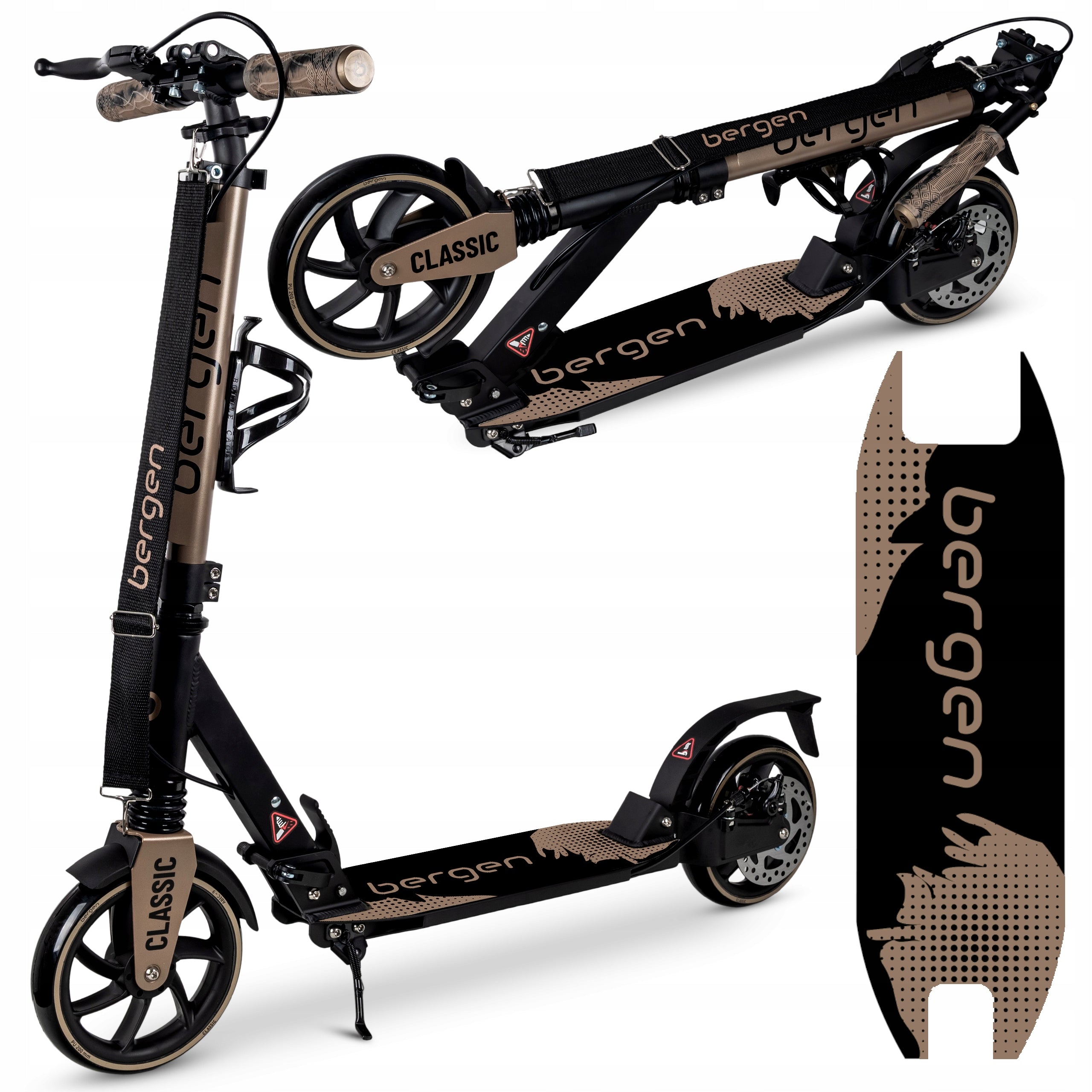 City scooter bergen CLASSIC large wheels folding shock absorption brake