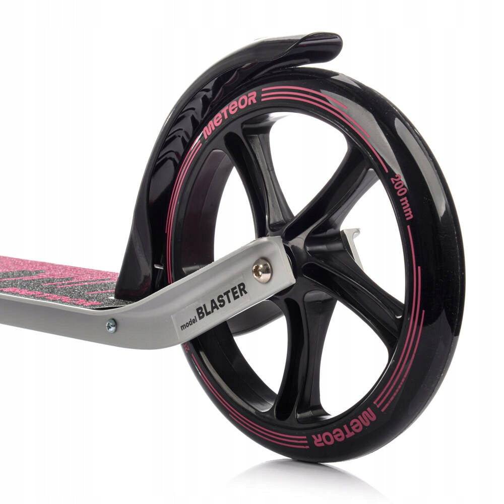 City scooter folding for children large wheels 200 mm Meteor Blaster Color black pink gray