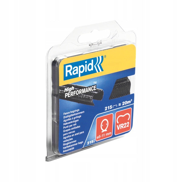Clamp staples for fence Rapid VR22, black - pack of 215