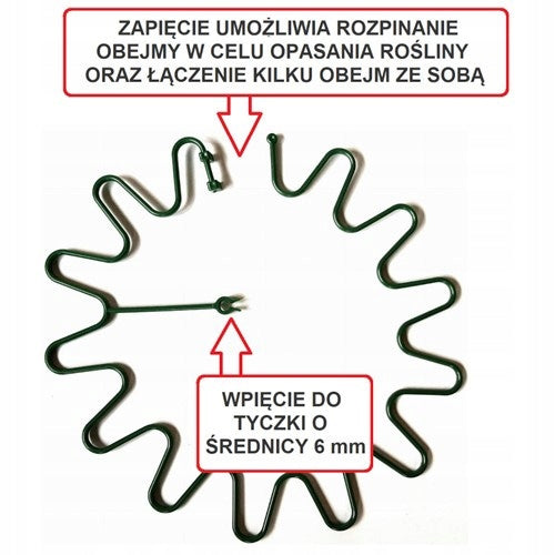Clamp, support for holding plants, green, 8mm Color green