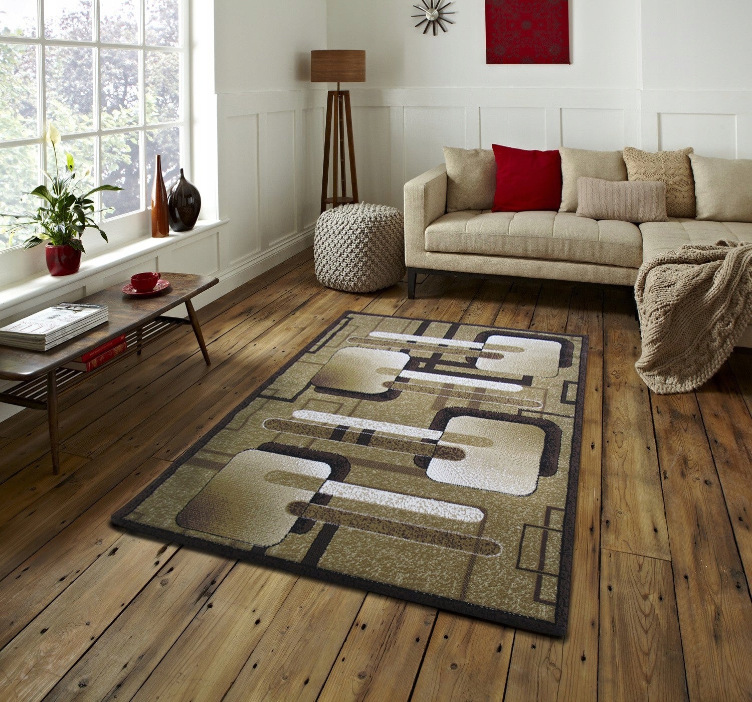 Classic BCF carpet for the living room, brown, 9mm thick, 180x250 Length 250 cm