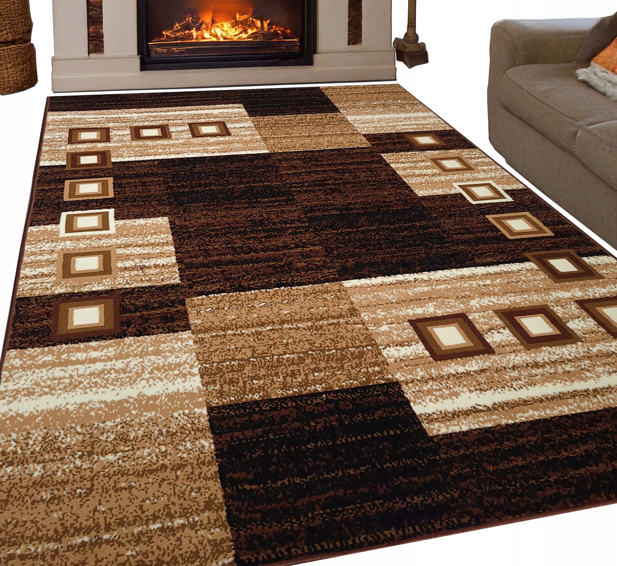 Classic Carpet 180x250 Shiraz Living Room Rugs Brown Burgundy