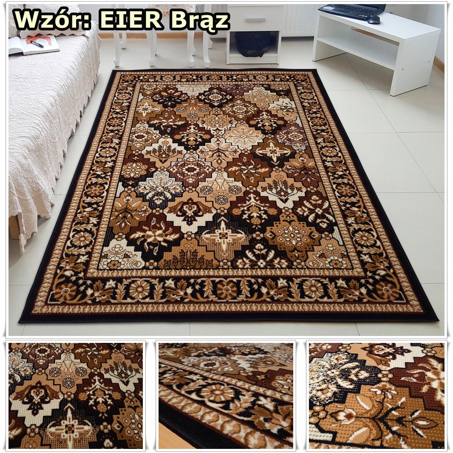 Classic Carpet 200x300 Shiraz Grey Brown for Living Room Good Woven Manufacturer code Dywan