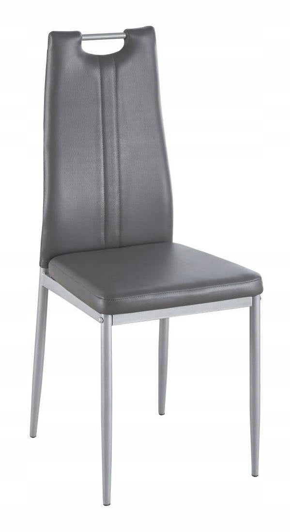 Classic VICTOR Chair - Grey with Eco Leather, Steel Legs for Living Room and Office Brand no brand
