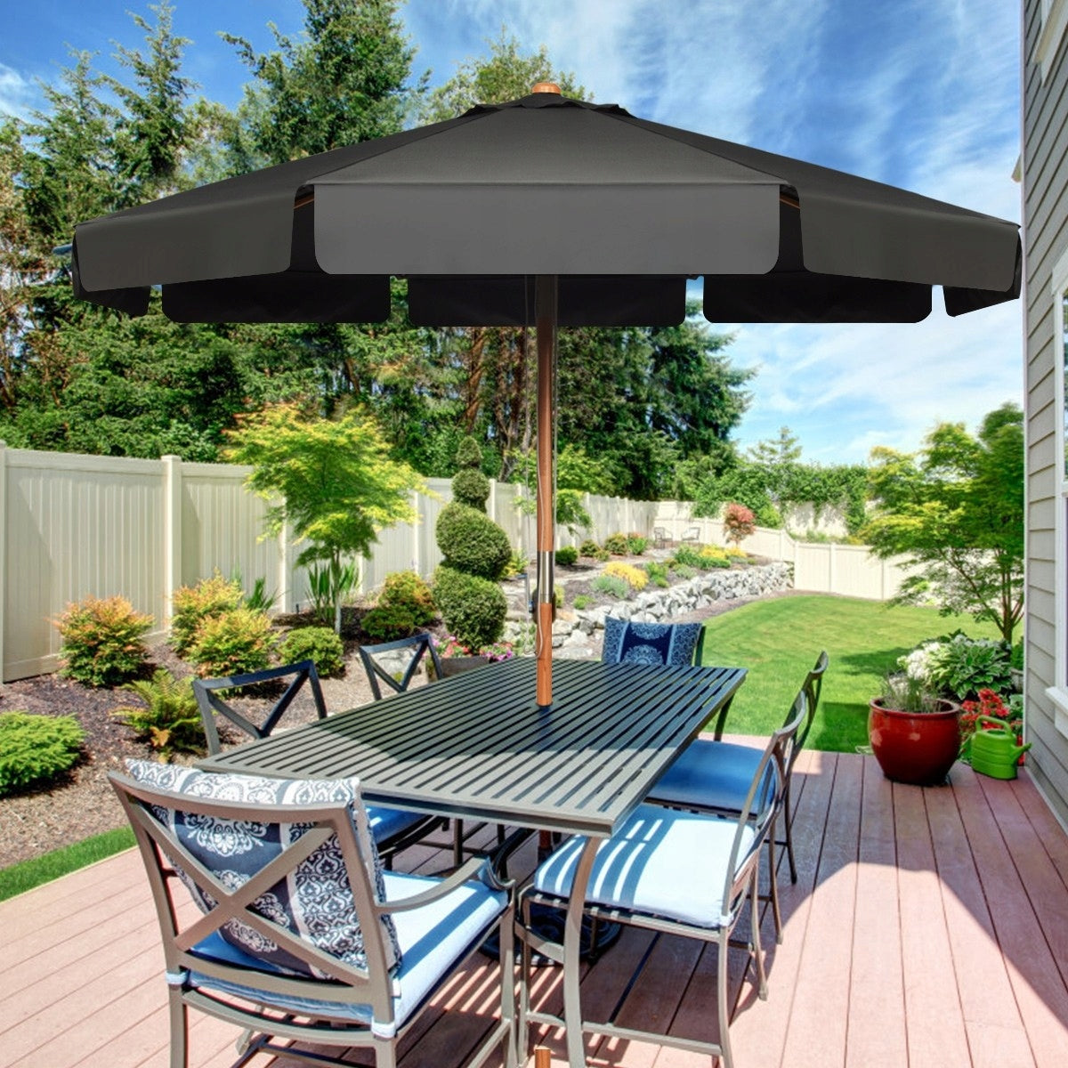 Classic umbrella Costway grey 300 x 253 cm Diameter/width 300 cm