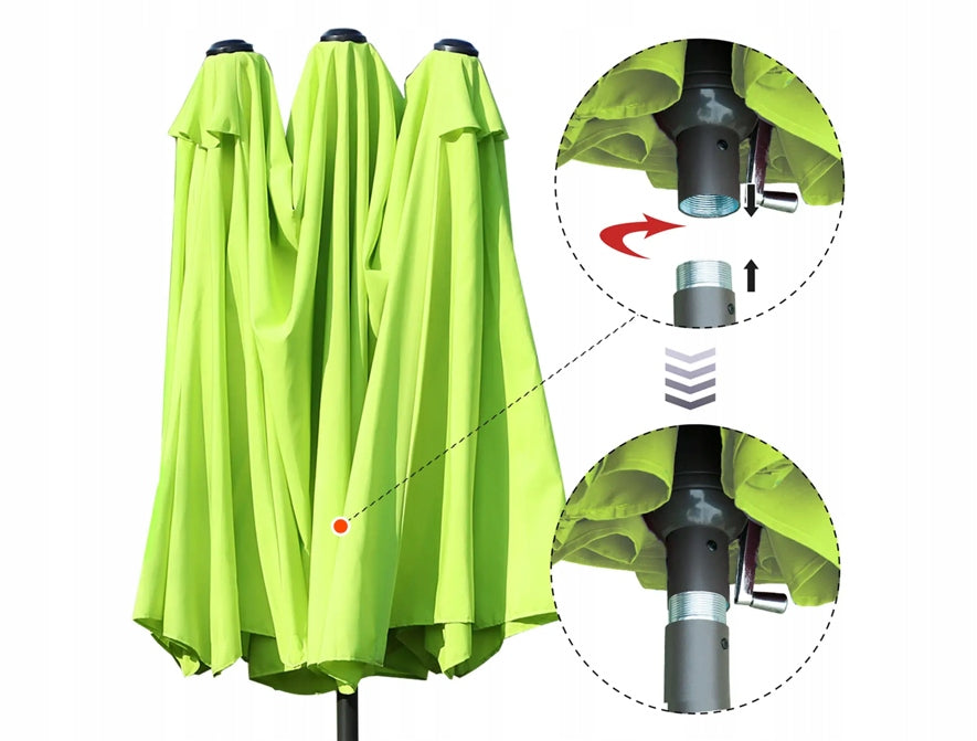 Classic umbrella Outsunny beige 460 x 240 cm green celadon Product height 240 cm