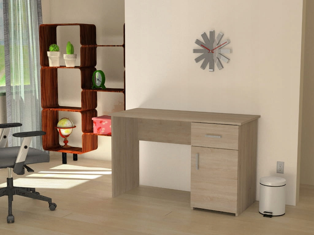 Classic white desk with drawer cabinet office Franek 120 x 51 x75cm sonoma EAN (GTIN) 5904100701261