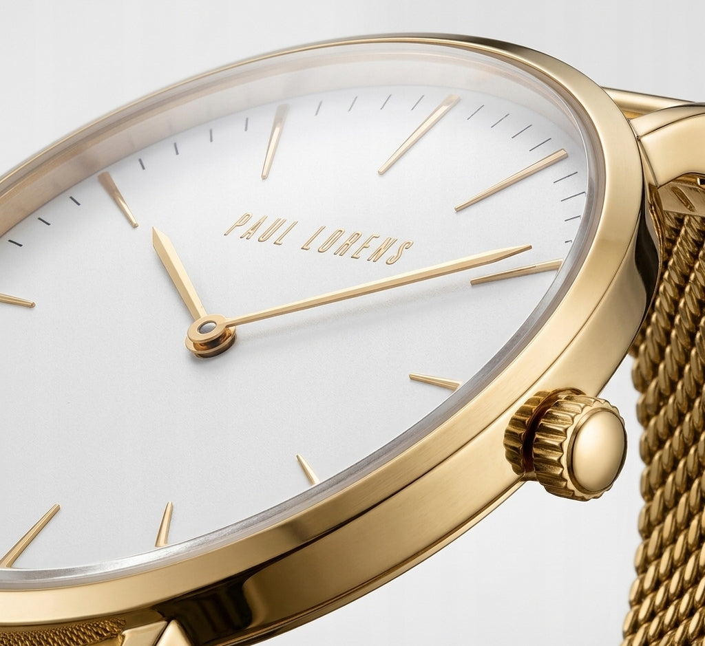 Classic women's watch Paul Lorens MORENA mesh gold for gift + ENGRAVING Brand Paul Lorens