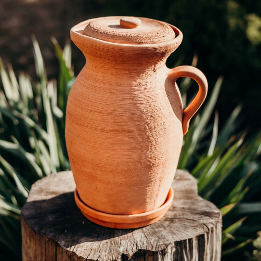 Clay water jug 4 L |Natural filter | Certificate + Freebie Packaging status original