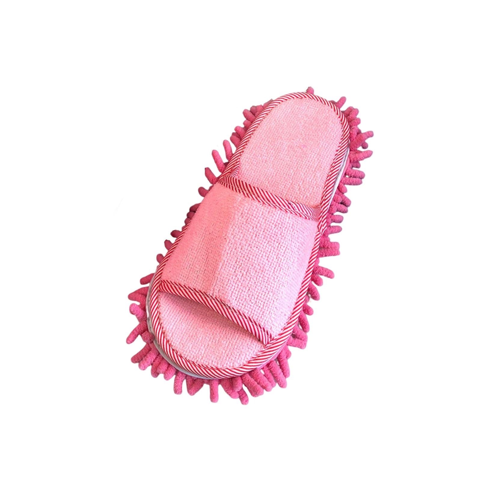 Cleaning Mop Slippers Household Silent Cleaner Microfiber Open Toe Pink Packaging status original