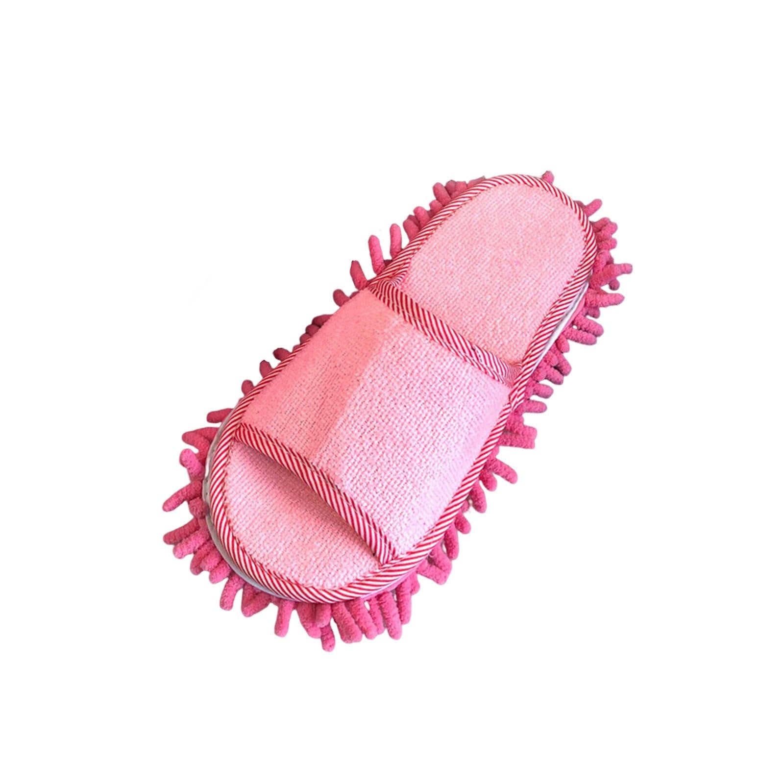 Cleaning Mop Slippers Household Silent Cleaner Microfiber Open Toe Pink