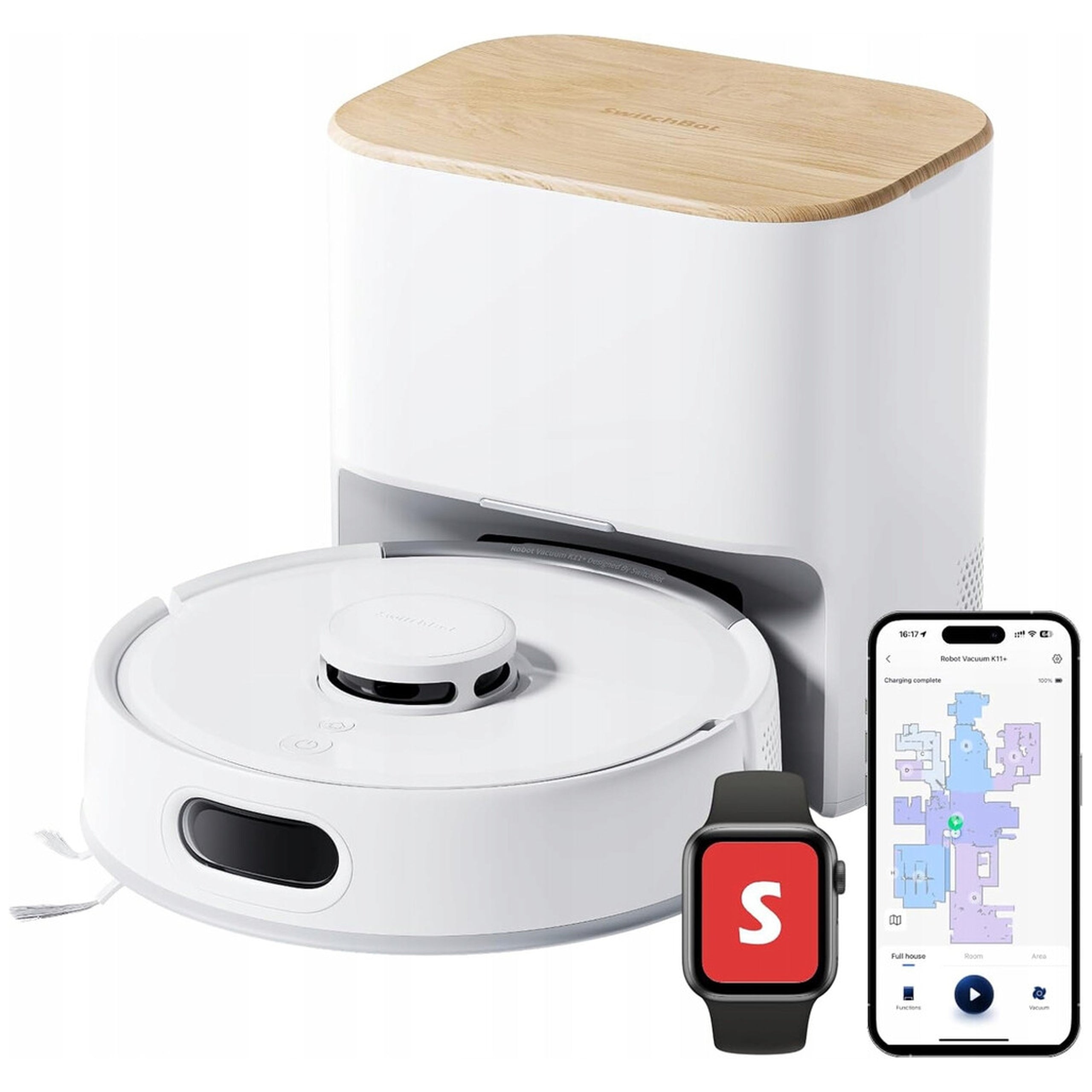 Cleaning Robot SwitchBot K11+ Mop Station 6000 Pa Matter Apple Home Smart