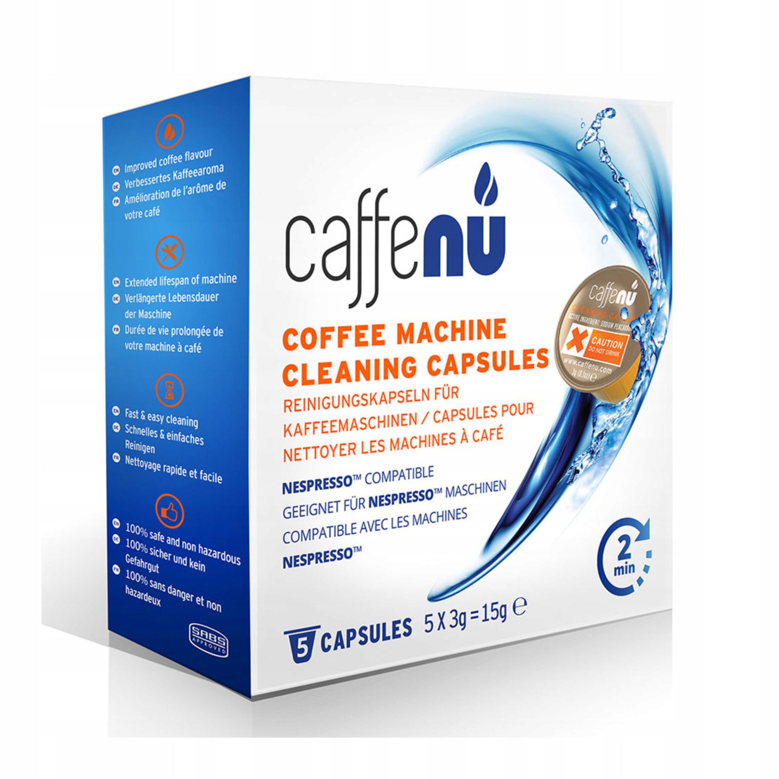 Cleaning capsules Caffenu for Nespresso capsule machines 5 pcs.