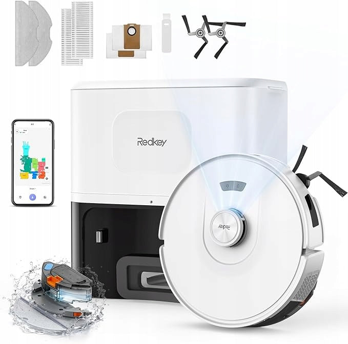Cleaning robot Redkey D8 with station strong suction power LiDAR