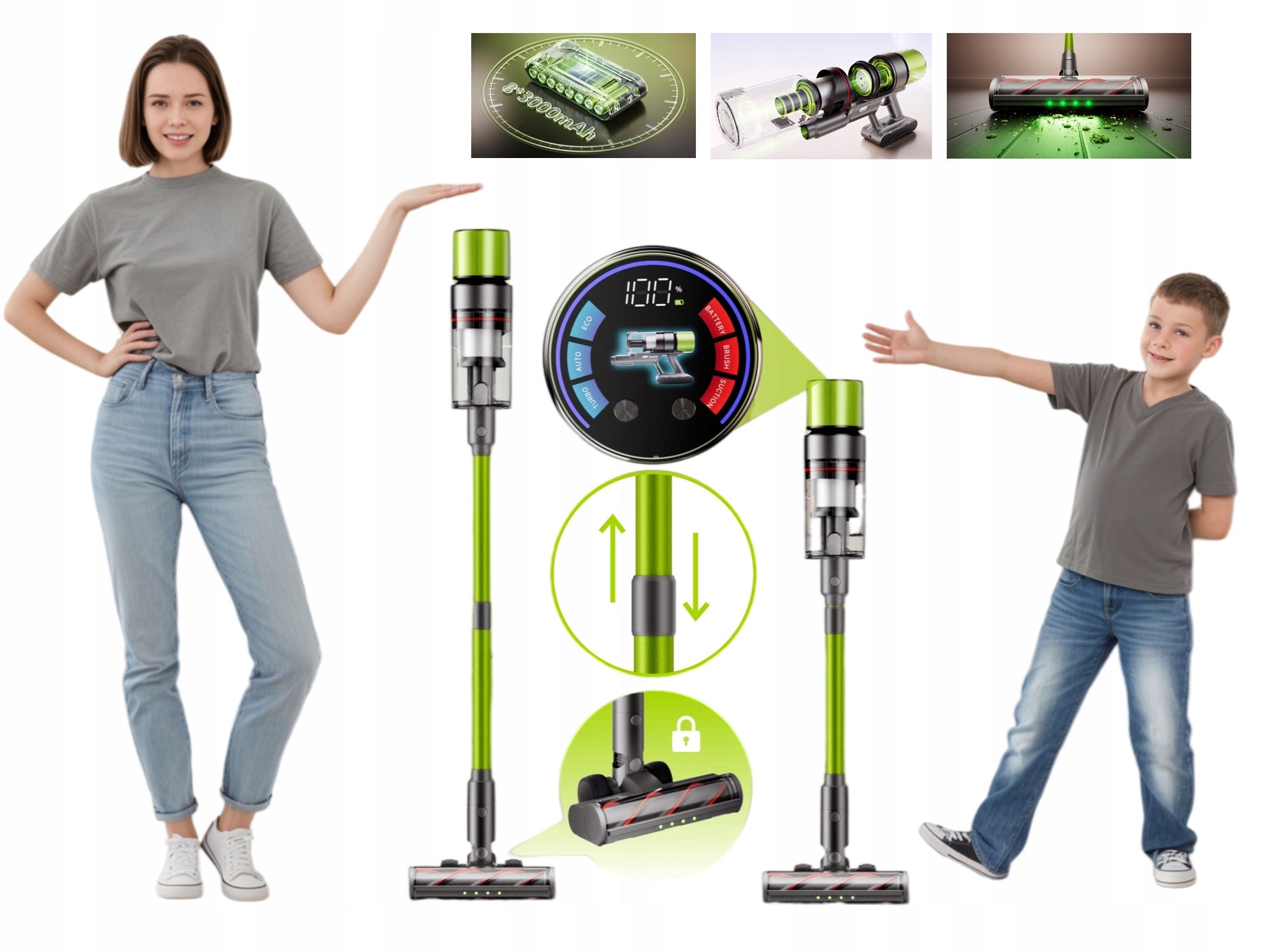 Cleaning robot Smart AI SmartAi V6 650W 29.6V 24000mAh green pl