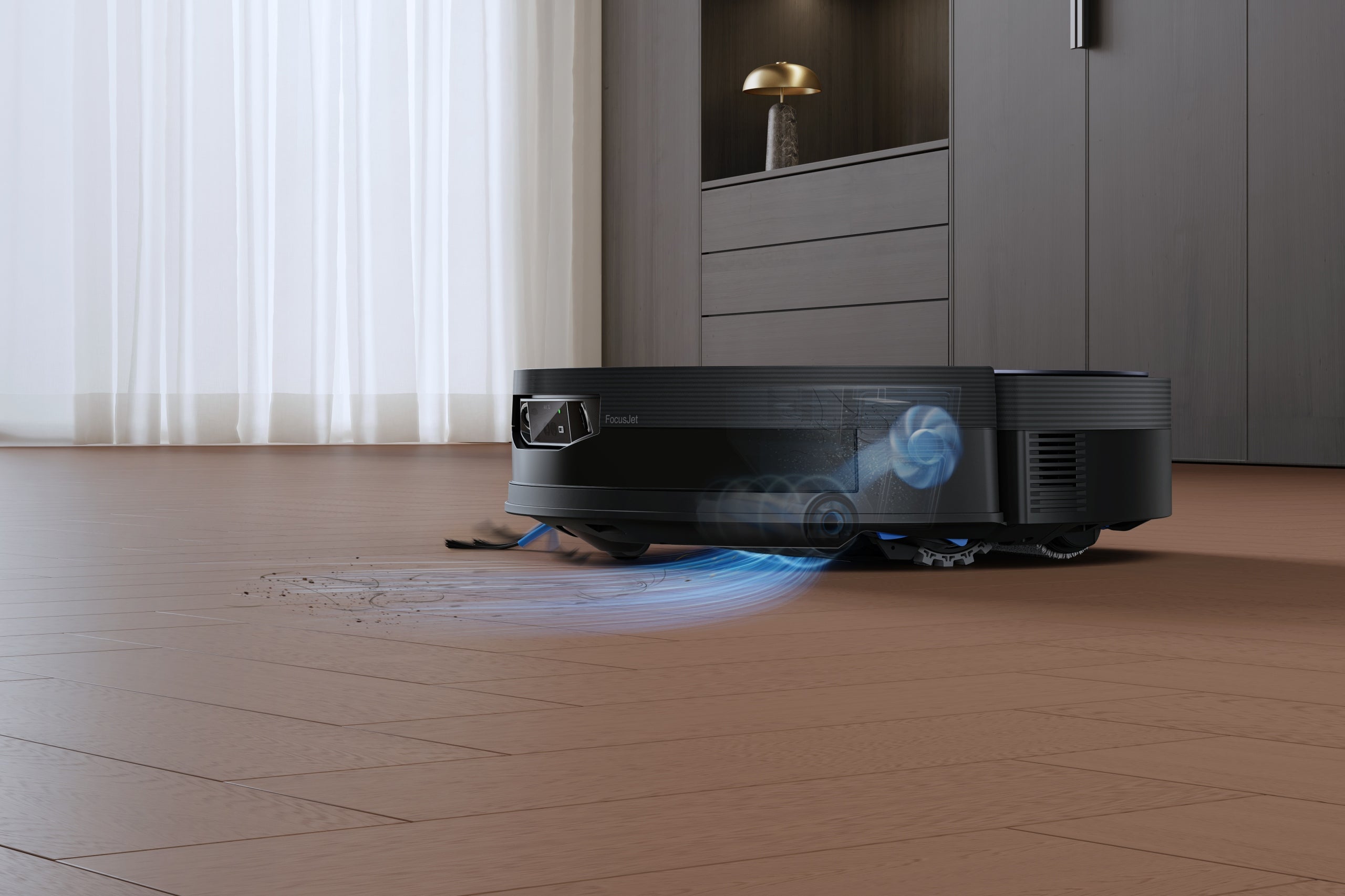 Cleaning robot mopping Ecovacs DEEBOT X12 OmniCyclone + washing station Dominant color black
