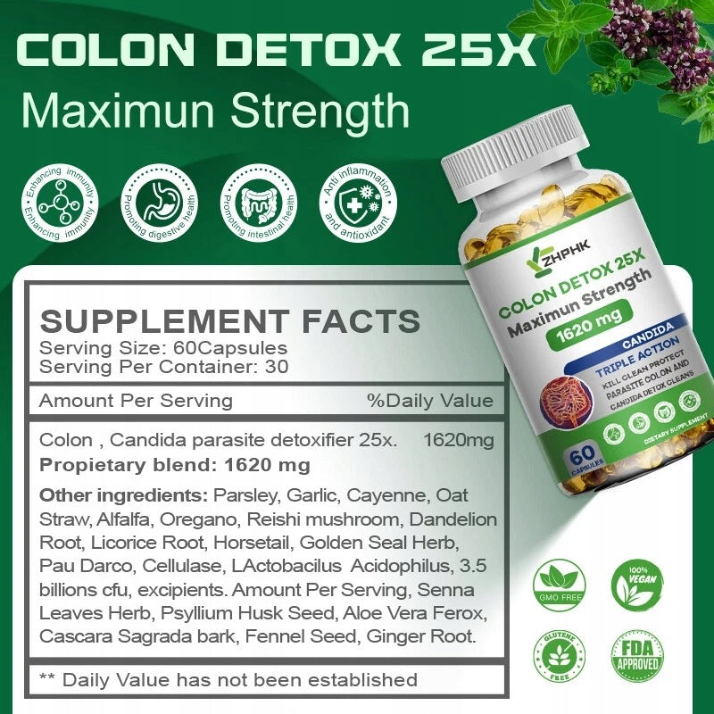 Cleansing the large intestine and removing parasites – detox, Candida, health Expiration date at least 1 year from the date of purchase