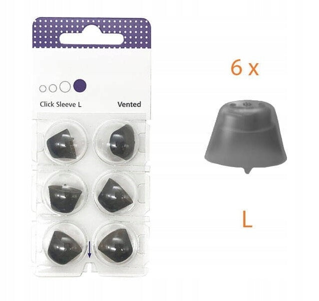 Click Sleeve Caps / Domes with Ventilation for Signia Cameras - 6 Pack L