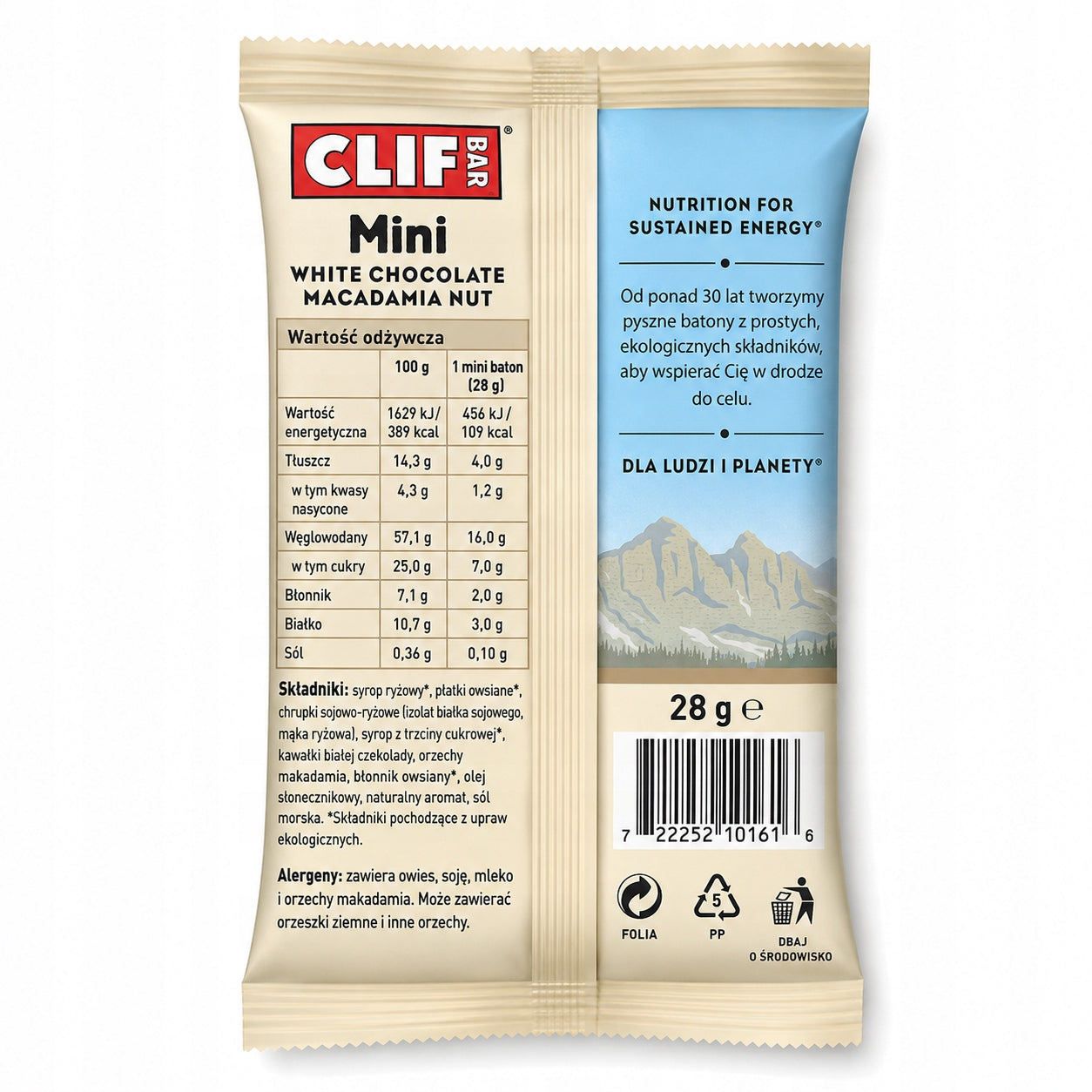 Clif Energy Bar White Macadamia Chocolate 28 g for Snack Training Expiration date at least 3 months from the date of purchase