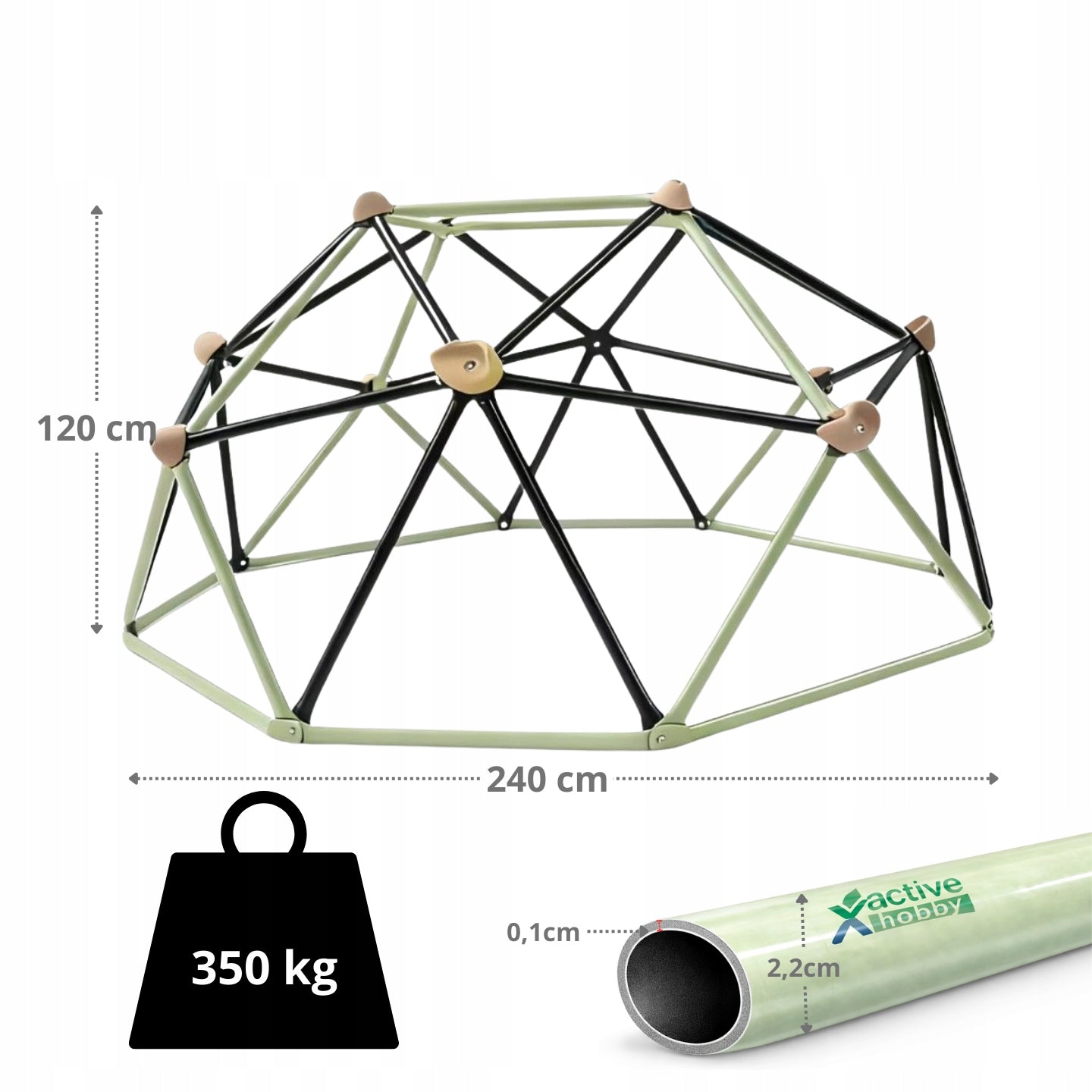 Climbing Dome for Children Ladder Solid Metal 2,4m 8FT Packaging status original