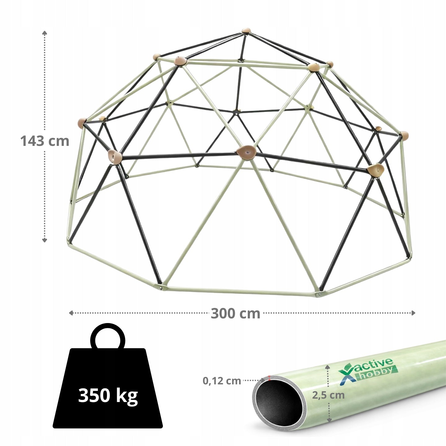 Climbing Dome for Children Ladder Solid Metal 3m 10FT Packaging status original