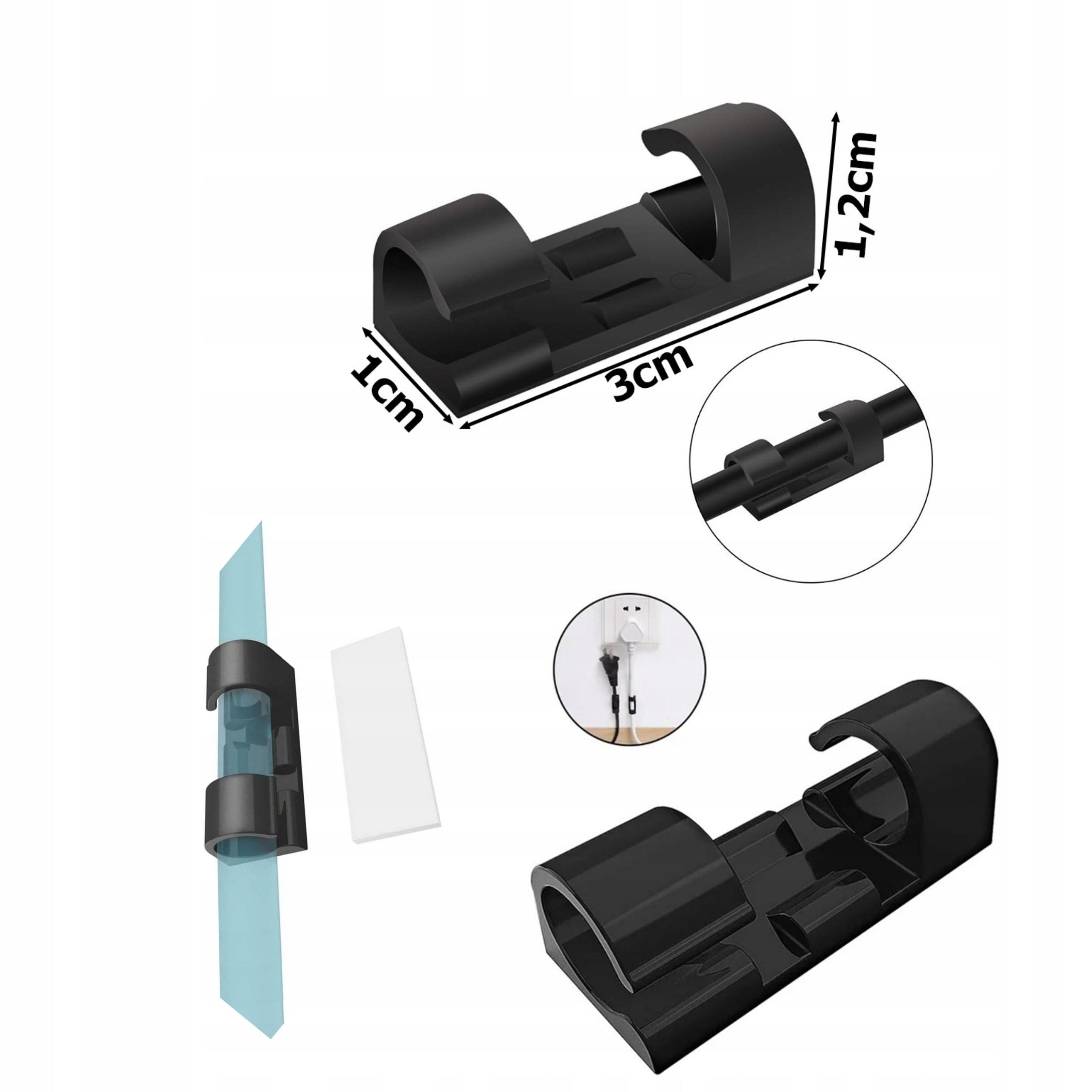 Clip Holder Cable Organizer Self Adhesive Transparent Set of 20 Brand no brand