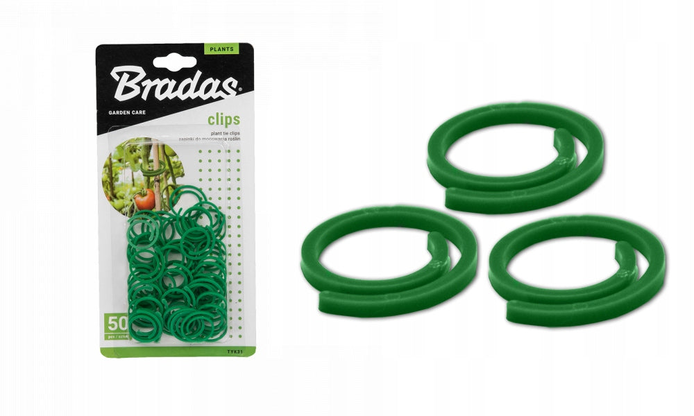 Clips Fasteners for fixing poles plants Bradas green 50 pcs TYK31 Brand Bradas