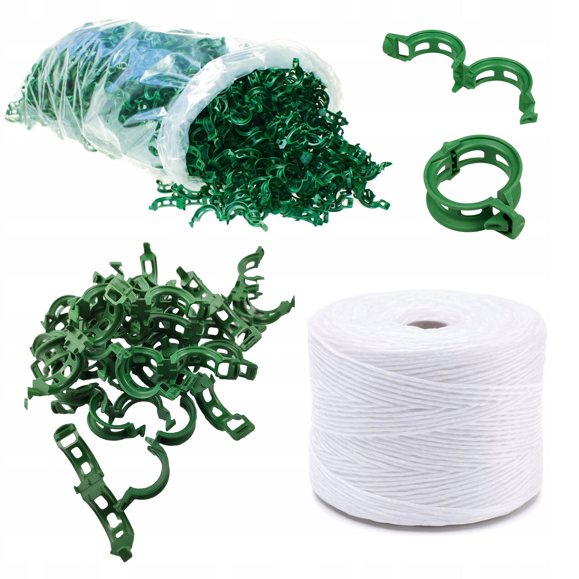 Clips for tomatoes stem clasps shoots for pole 200 pieces string 300M