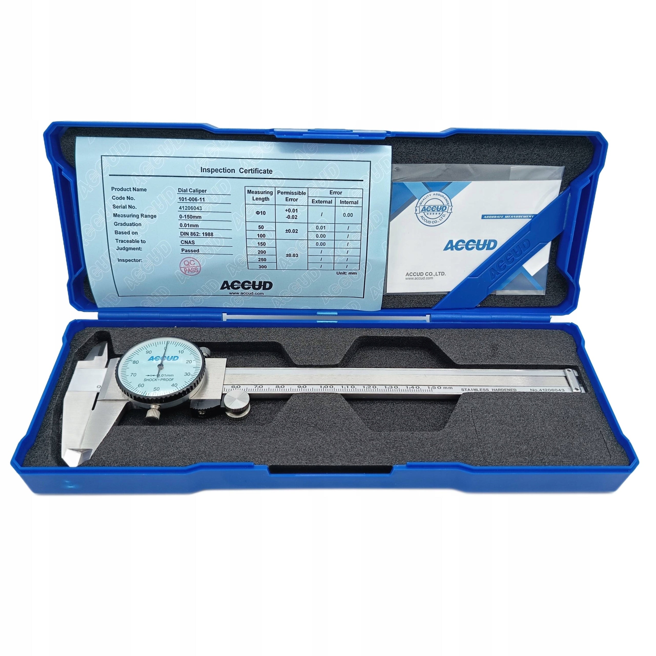 Clock Caliper 0-150 mm 0,01 Shockproof Accurate Calibrated ACCUD Manufacturer code 101-006-11