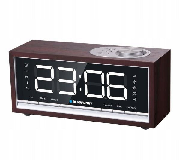 Clock Radio Clock Blaupunkt CR60BT Bluetooth LCD Alarm Clock Color brown