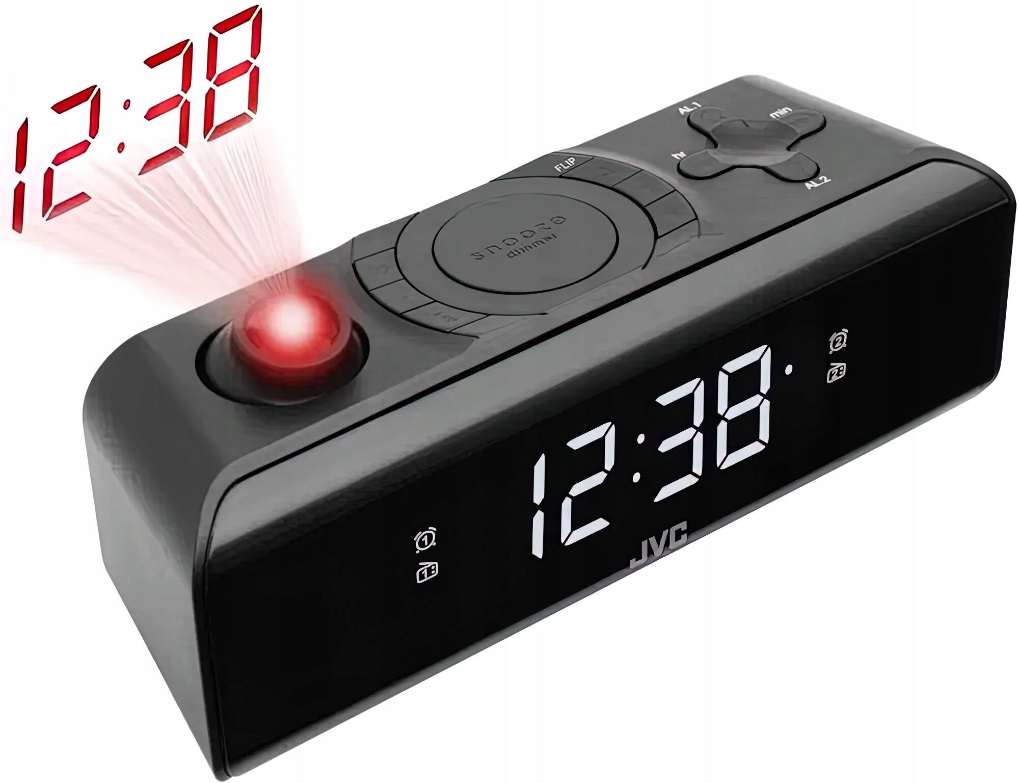 Clock Radio JVC RA-E211B Black, FM/AM Tuner, LED, Projection Model RA-E211B