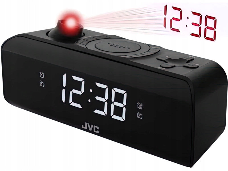 Clock Radio JVC RA-E211B Black, FM/AM Tuner, LED, Projection