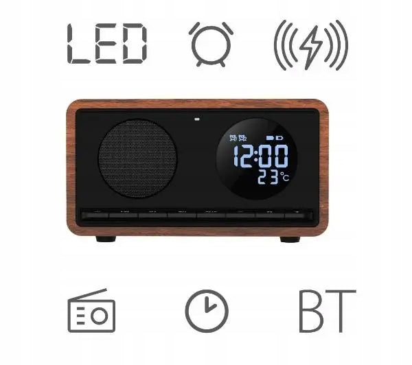 Clock radio Manta RDI912B RIMINI AUX SD Bluetooth induction charger Brand Manta