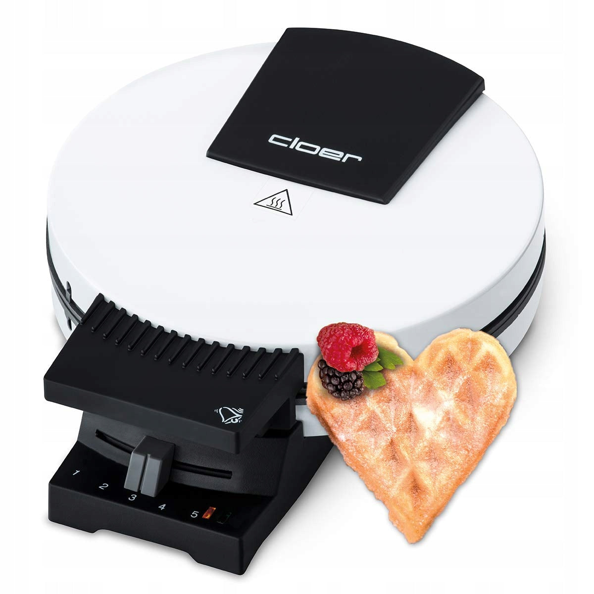 Cloer 181 waffle iron heart 930W 16cm metal white heavy plates