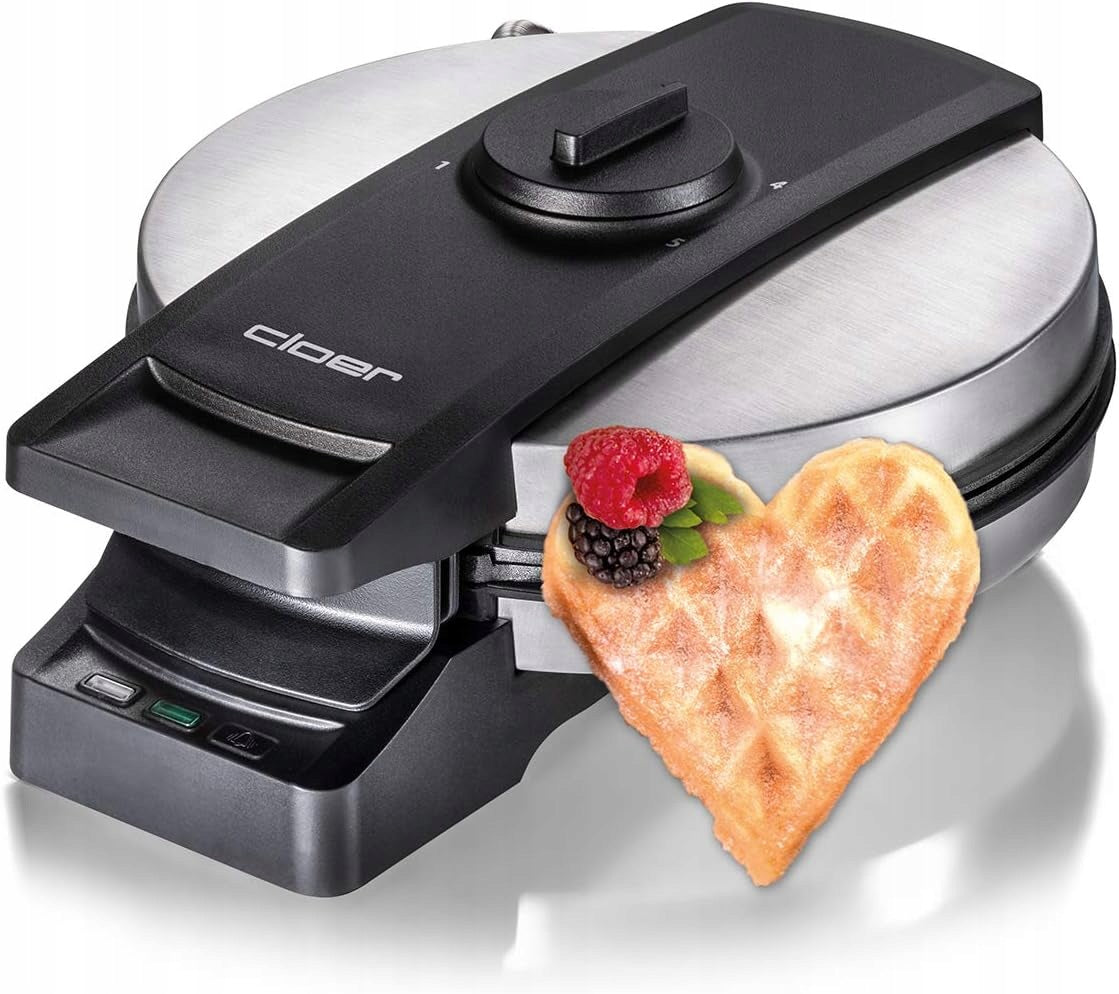 Cloer Waffle Iron Professional Double Sugar Resistant 16,5 cm Ø 950W