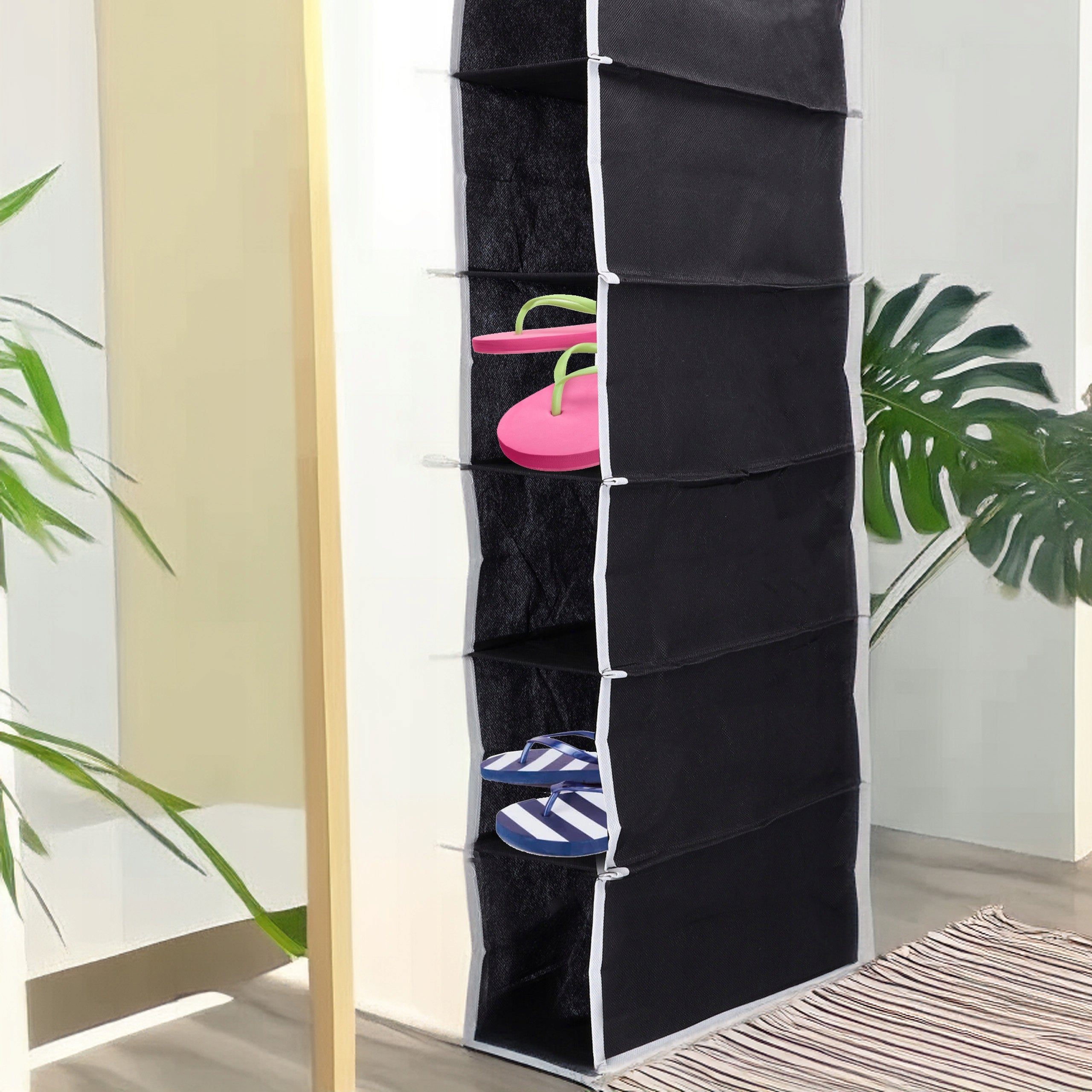 Closet Organizer Hanging Bookcase 6 Shelves Hanger Textile Shelf for Clothes Number of pieces 1 pcs
