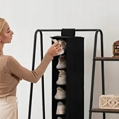 Closet Organizer Hanging Bookcase 6 Shelves Hanger Textile Shelf for Clothes Product width 15 cm