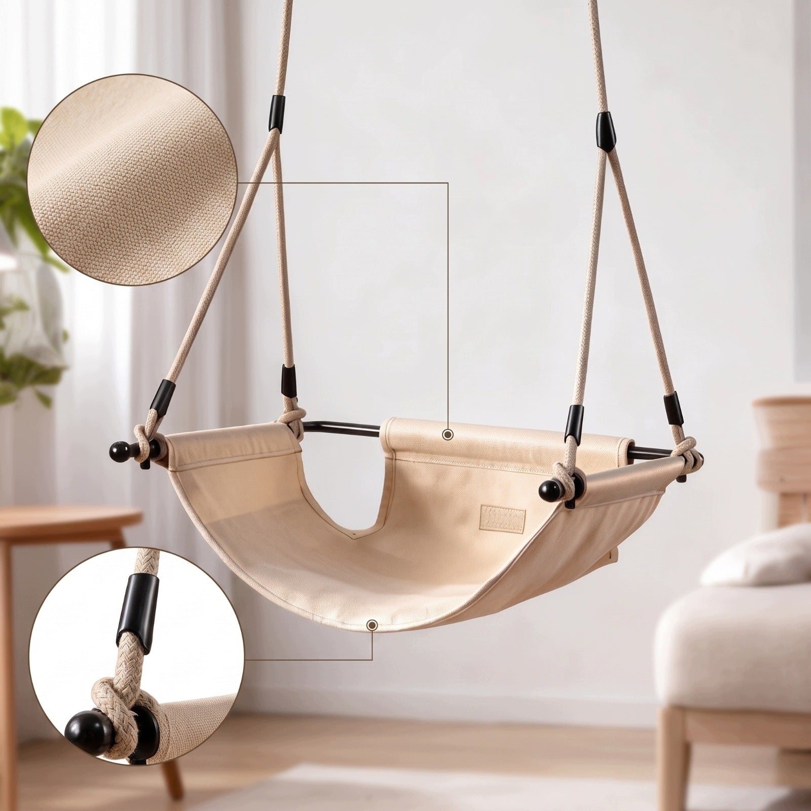 Cloth Hanging Swing Indoor Sling Swing Secure for Playroom, Kids, Children Packaging status original