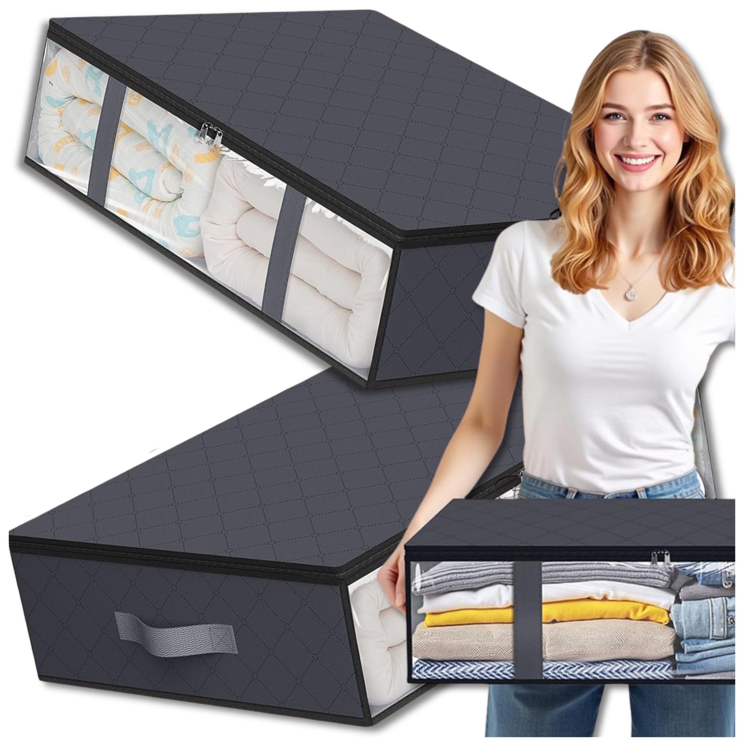 Clothes Cabinet Drawer Organizer Bedding Set of 2pcs Protective Grey