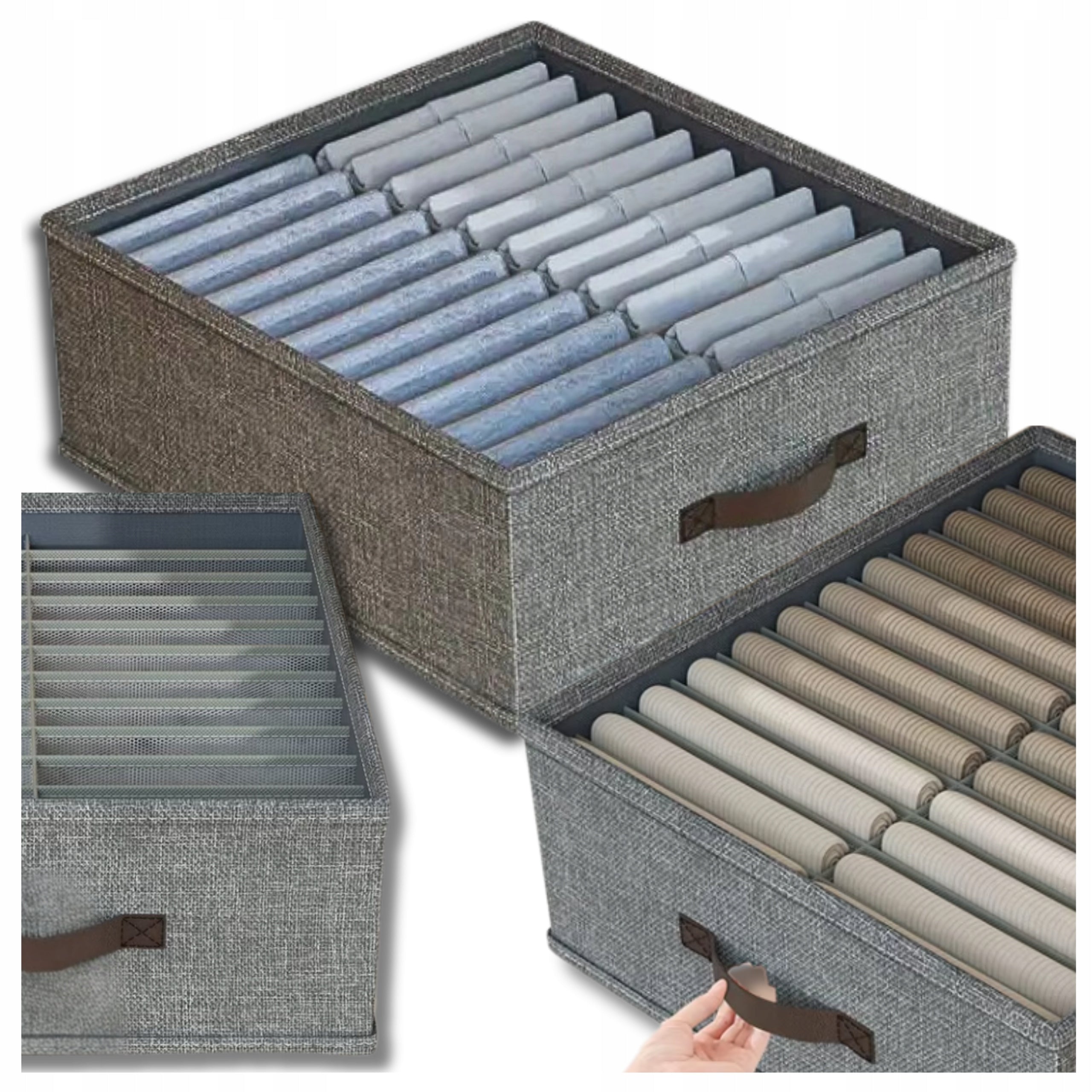 Clothes Drawer Organizer Cabinet Insert 50 x 45 cm with Compartments