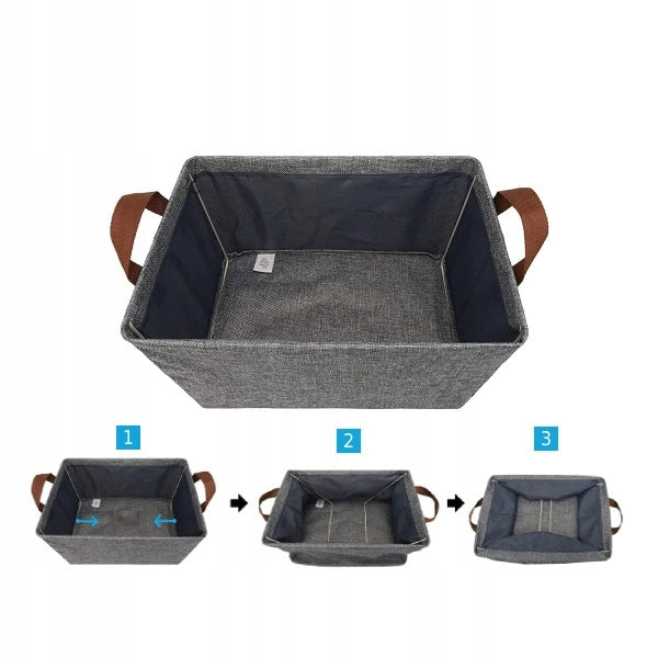 Clothes Organizer 47x28x20cm for Wardrobe and Drawer Folding Container Grey Kind wardrobe organizer