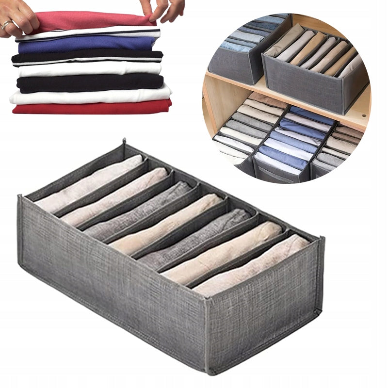 Clothes Organizer T-Shirts Compartment for Drawer Closet 7 Compartments
