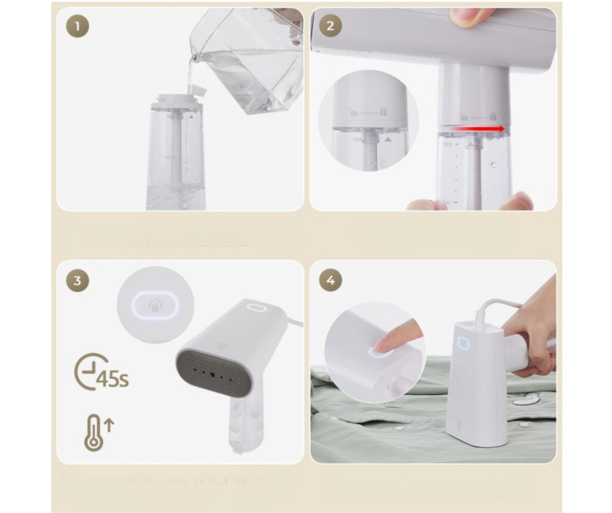 Clothes Steamer 1000W Steamer Handheld Vertical Travel Iron Brand no brand