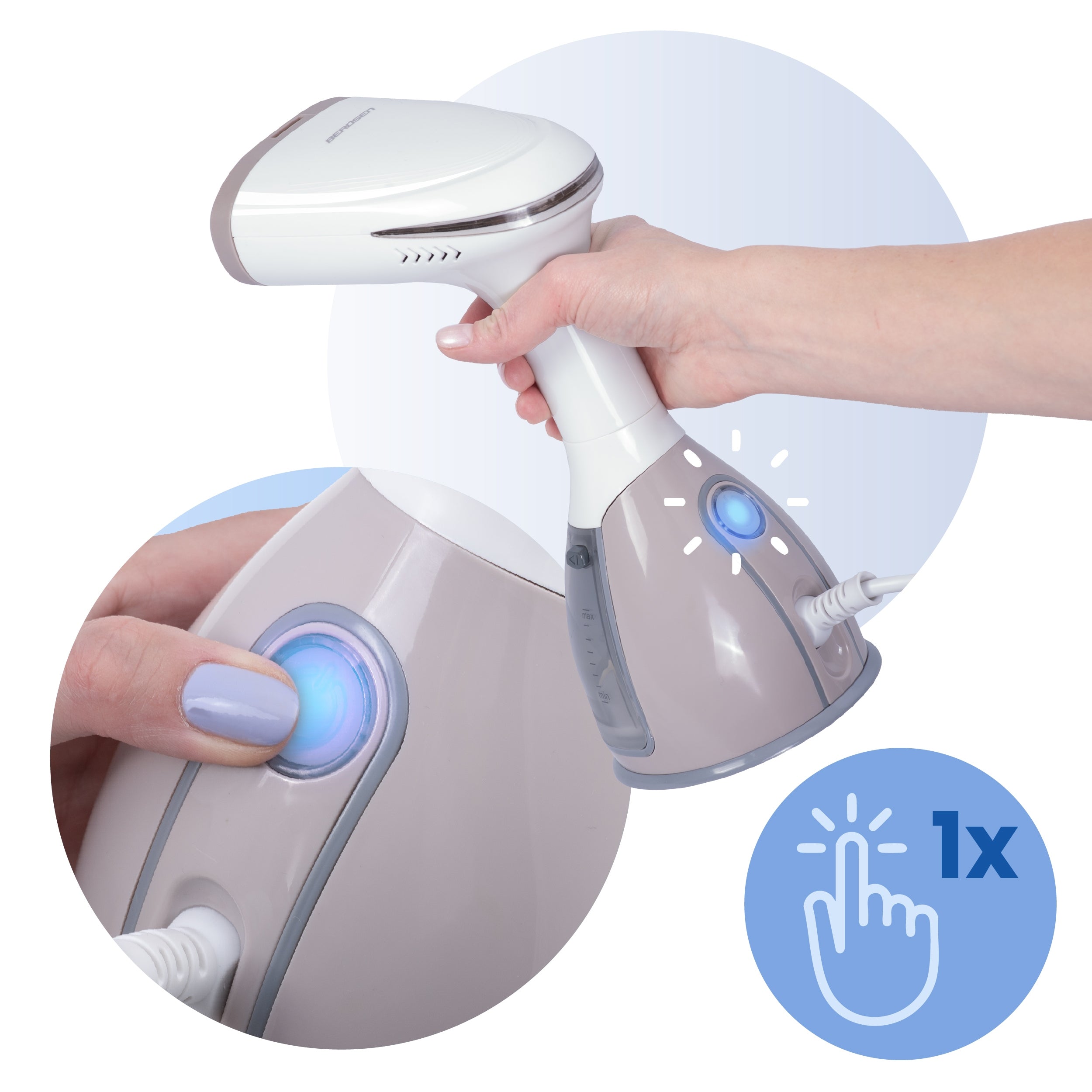 Clothes Steamer 1500W Steamer Steam Iron SET Dominant color beige/brown