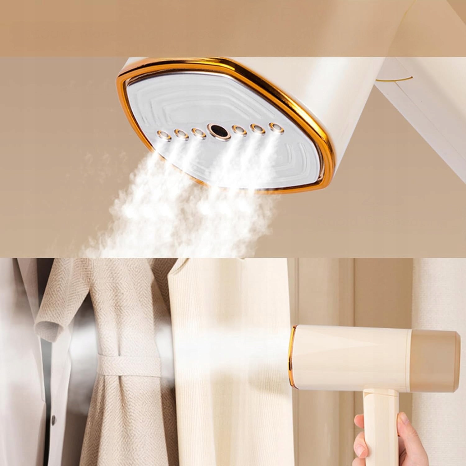 Clothes Steamer 1500w Strong Handheld Clothes Feed Dominant color yellow/gold