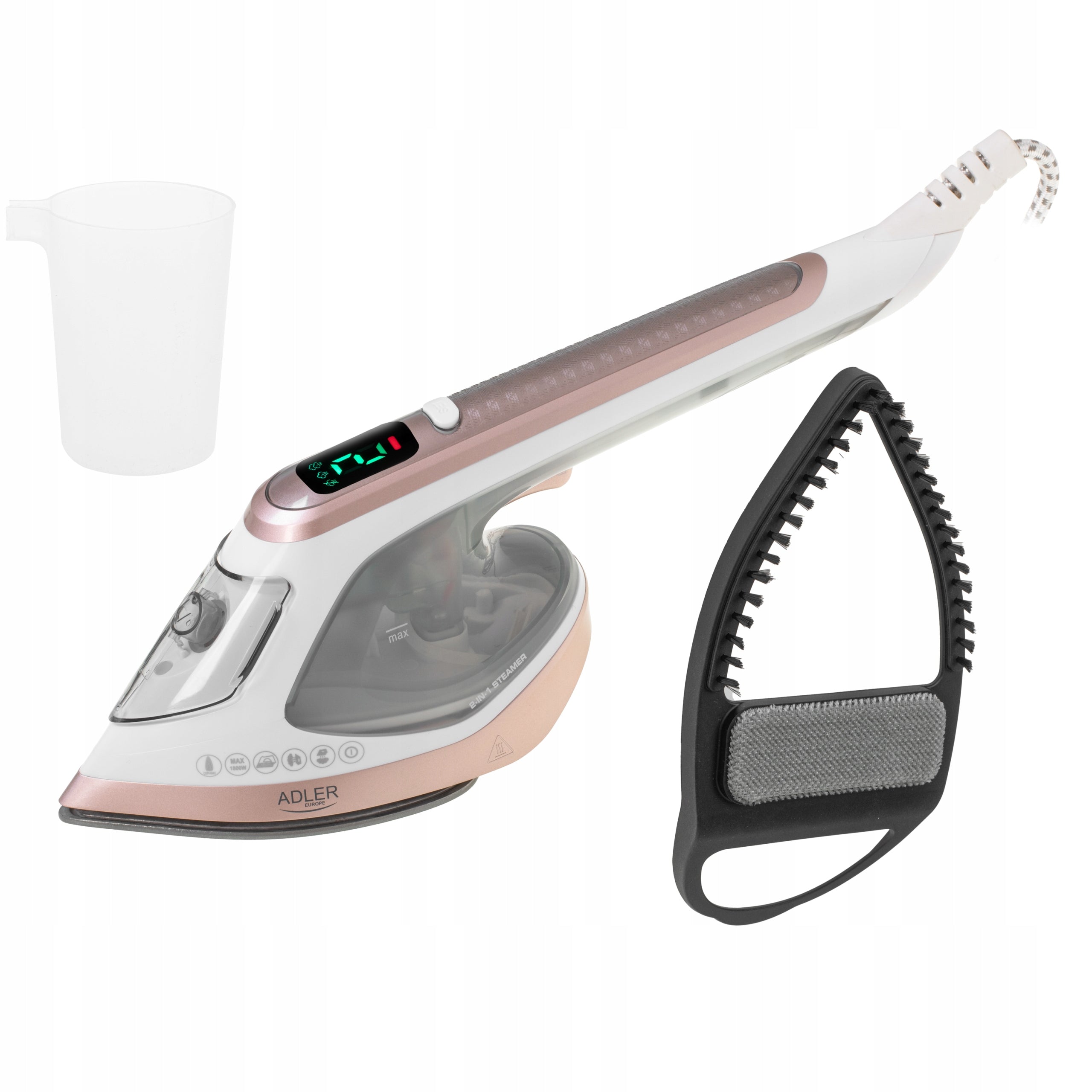 Clothes Steamer Steam Iron 2in1 Steamer 1800W Ceramic LED Foot Brand ADLER