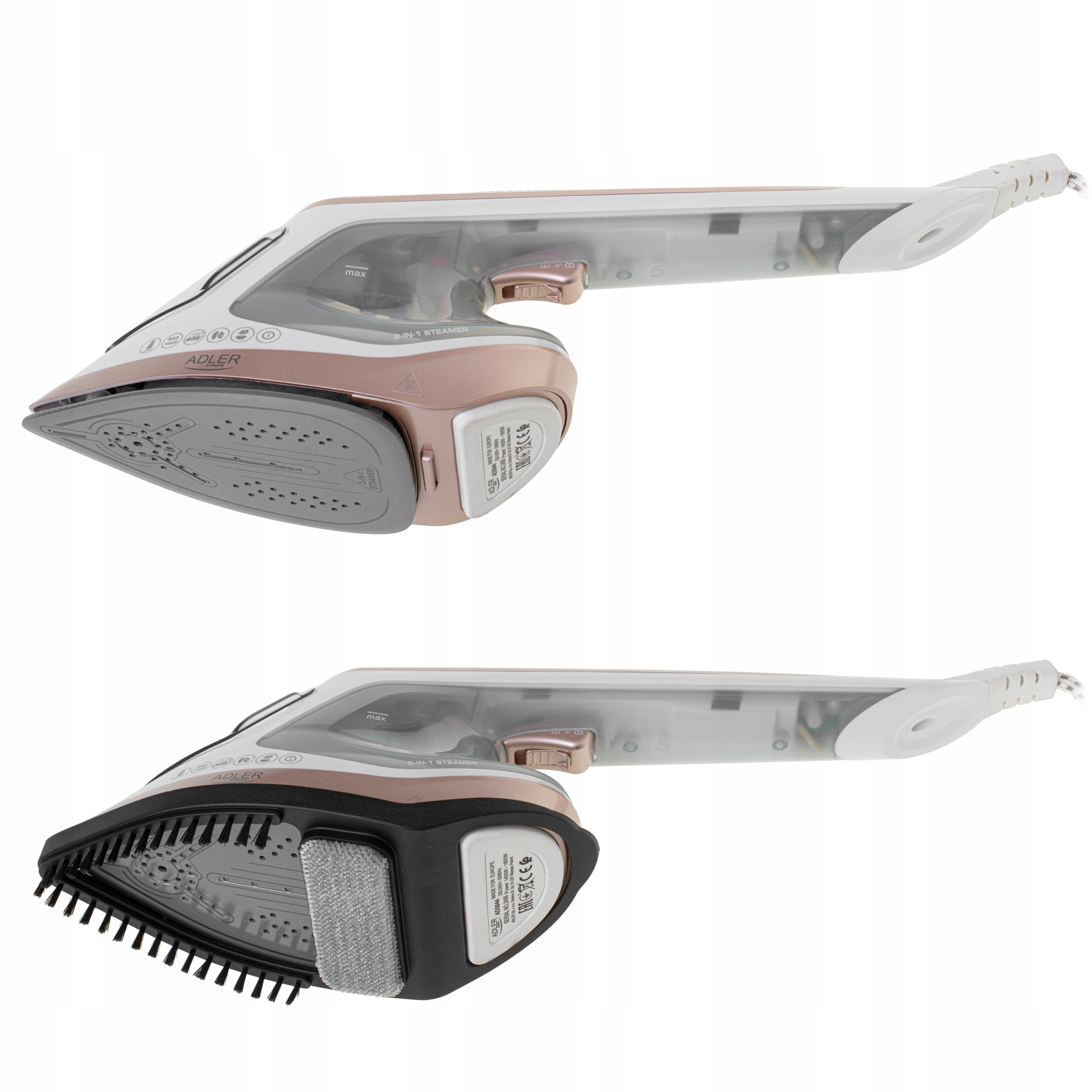 Clothes Steamer Steam Iron 2in1 Steamer 1800W Ceramic LED Foot Dominant color white