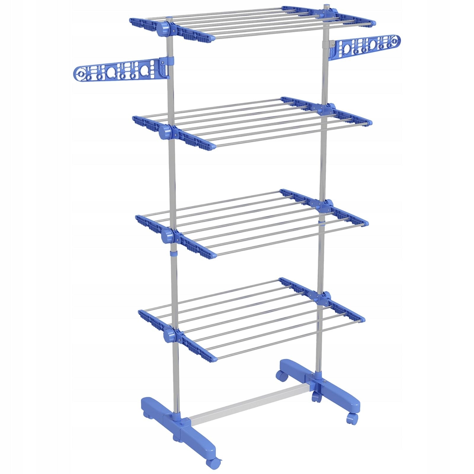 Clothes dryer with wheels, foldable, blue steel